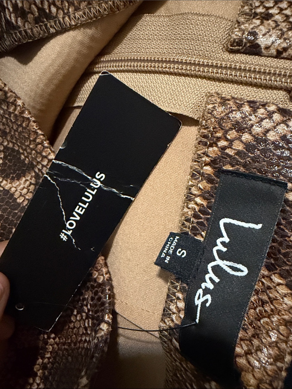 Lulu's Brown Snake-Print Faux Leather Mini Skirt - Picture 4 of 4
